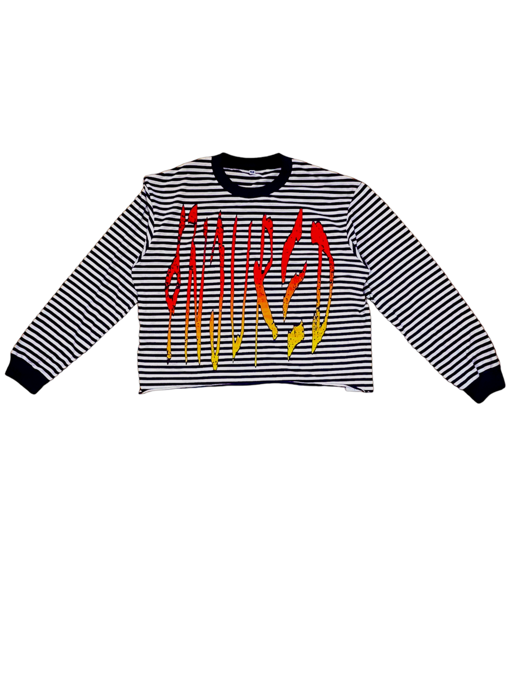INJURED Stripped long sleeve T-shirt