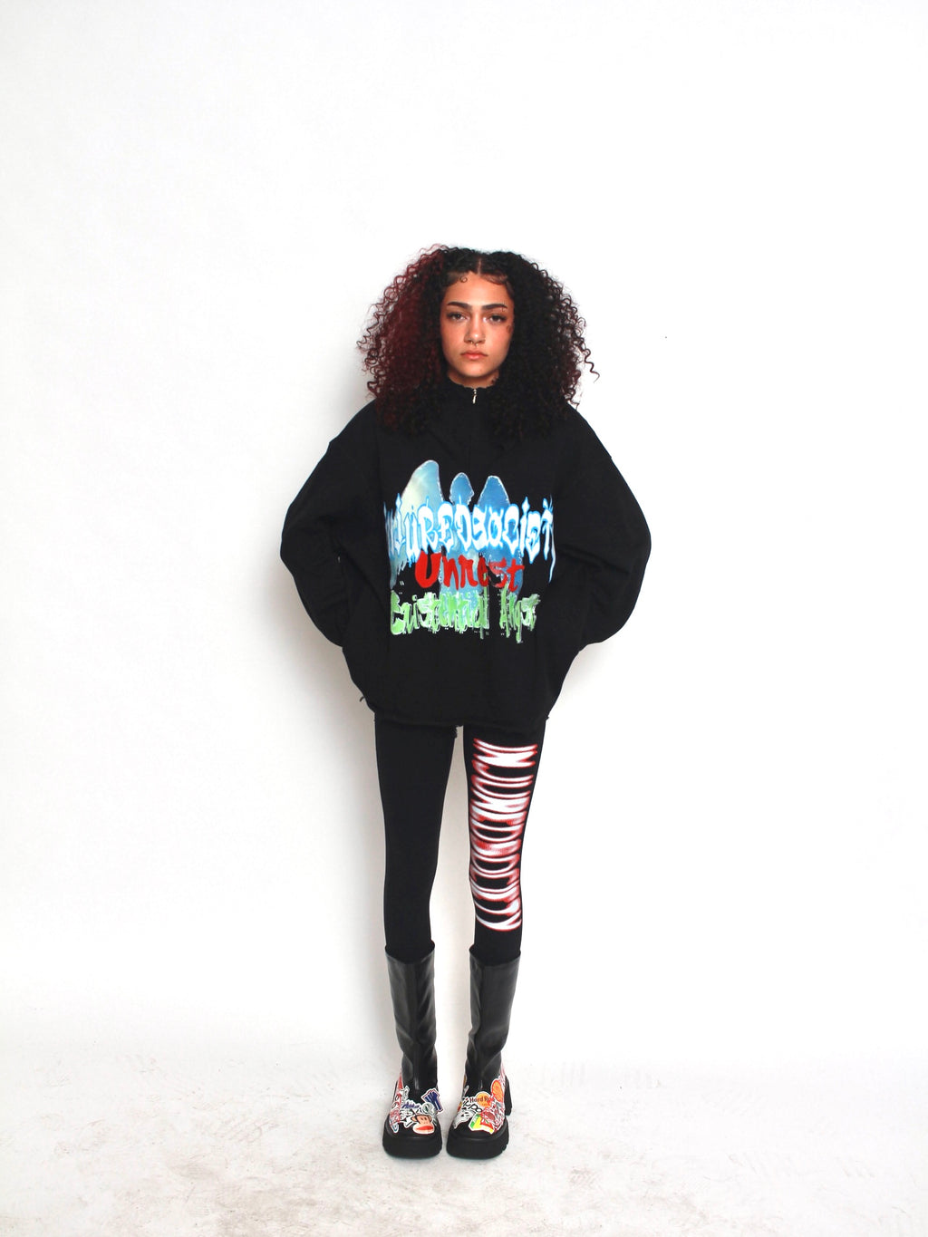 EXISTS mock neck sweatshirt