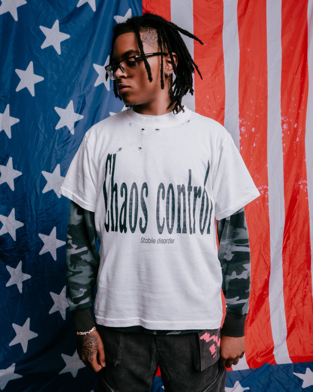 CHAOS CONTROL Double layer long sleeve T-shirt